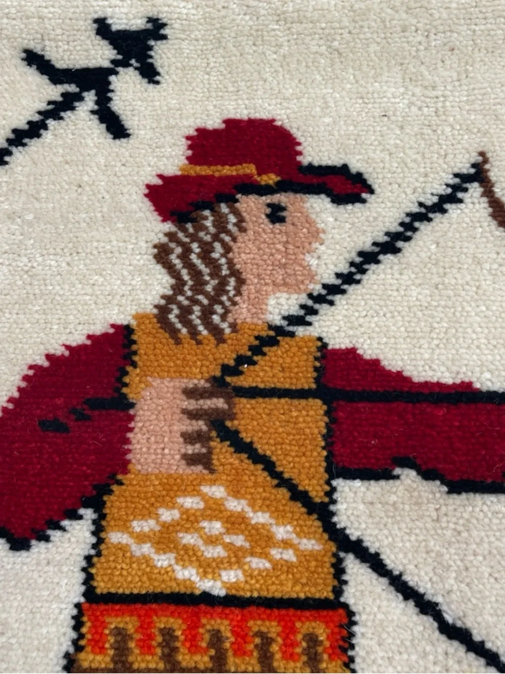 Vintage Archer Wall Art Wool Rug tapestry zodiac Sagittarius collectible